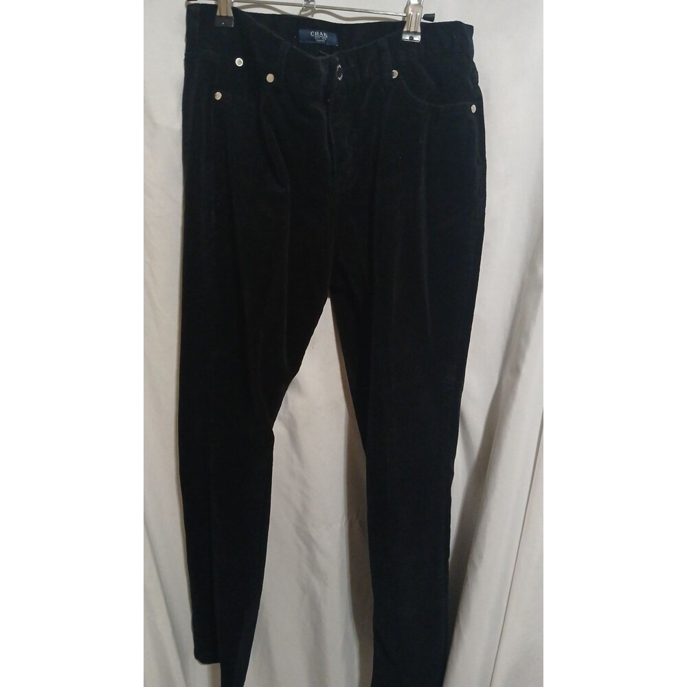 Chaps Slimming Fit Corduroy Pants Womens 6 Petite Black Straight Leg